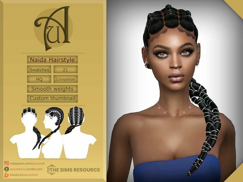 Naida – Hairstyle By Aurummusik 1 Naida – Hairstyle By Aurummusik Sims 4 CC
