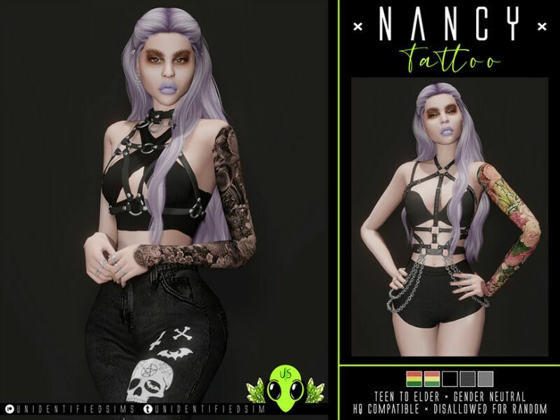 Nancy Tattoo By Unidentifiedsims 1 Nancy Tattoo By Unidentifiedsims Sims 4 CC