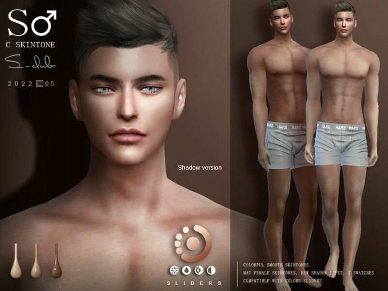 Naturel Male Skintones By S-Club 2 sims 4 cc naturel male skintones by s club 2