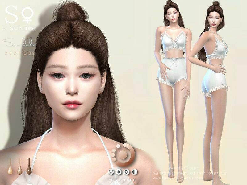 Naturel Soft Female Skintones 0923 By S-Club 1 Naturel Soft Female Skintones 0923 By S-Club Sims 4 CC