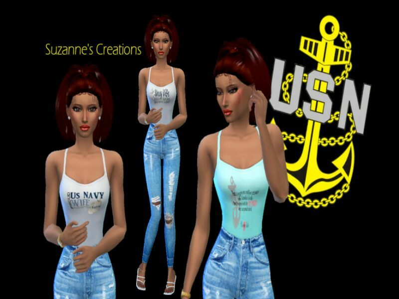 Navy Wives Tank By Sweetheartwva 1 Navy Wives Tank By Sweetheartwva Sims 4 CC