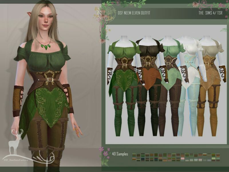 Neem Elven Outfit By Dansimsfantasy 2 sims 4 cc neem elven outfit by dansimsfantasy 3