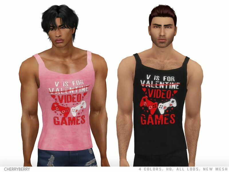 Nicholas – Men’S Tank TOP By Cherryberrysim 1 Nicholas – Men’S Tank TOP By Cherryberrysim Sims 4 CC