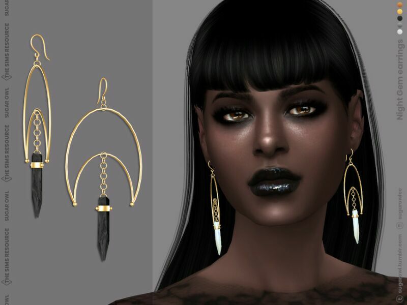 Night GEM Earrings 1 Night GEM Earrings Sims 4 CC