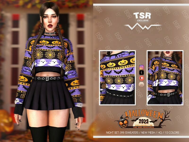 Night SET-398 (Sweater) BD1080 By Busra-Tr 1 Night SET-398 (Sweater) BD1080 By Busra-Tr Sims 4 CC