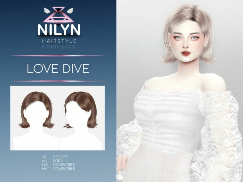 Nilyn X Anonimux Dive Hair – NEW Mesh By Nilyn 1 Nilyn X Anonimux Dive Hair – NEW Mesh By Nilyn Sims 4 CC