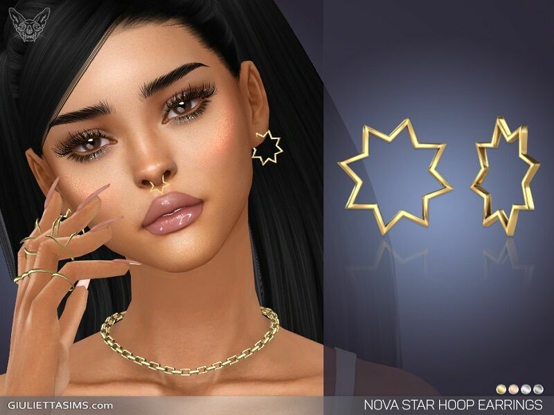 Nova Star Hoop Earrings By Giulietta 1 Nova Star Hoop Earrings By Giulietta Sims 4 CC
