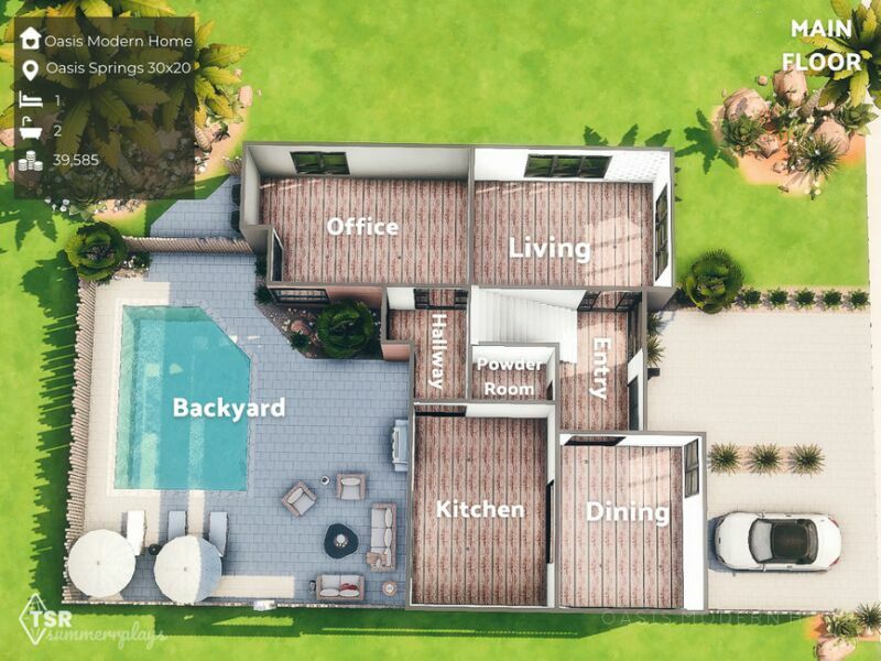 Oasis Modern Couple Home 2 sims 4 cc oasis modern couple home 7