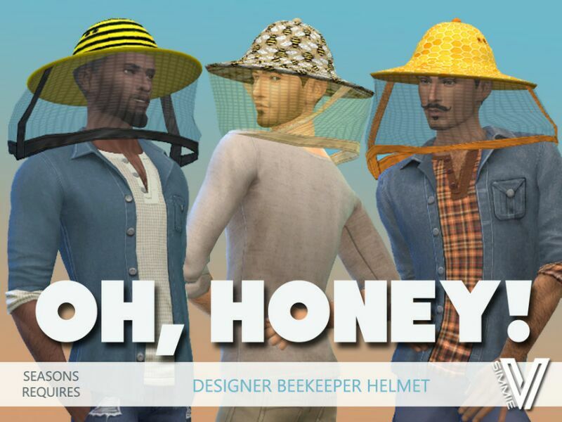 OH Honey Beekeepers Helmet By Simmiev 1 OH Honey Beekeepers Helmet By Simmiev Sims 4 CC