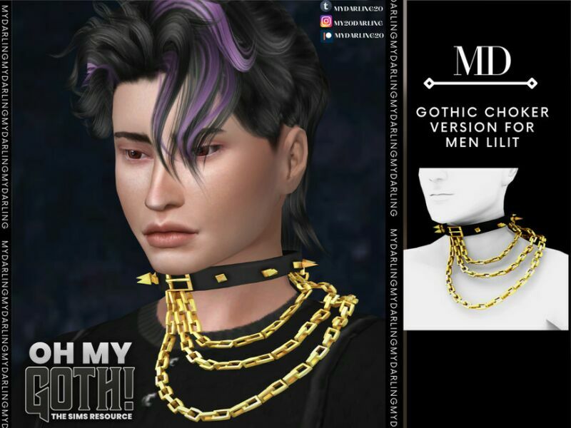 OH MY Goth Choker Version For MEN Lilit By Mydarling20 1 OH MY Goth Choker Version For MEN Lilit By Mydarling20 Sims 4 CC