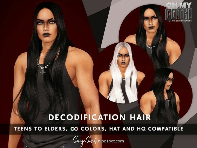 OH MY Goth – Decodification Hair Males By Sonyasimscc 2 sims 4 cc oh my goth decodification hair males by sonyasimscc 2