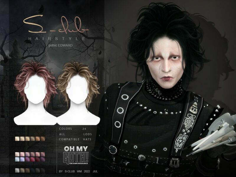 OH MY Goth – Edward 070722 By S-Club 1 OH MY Goth – Edward 070722 By S-Club Sims 4 CC