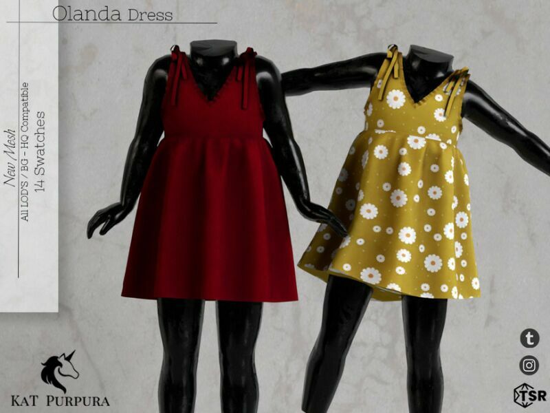 Olanda Dress By Katpurpura 1 Olanda Dress By Katpurpura Sims 4 CC