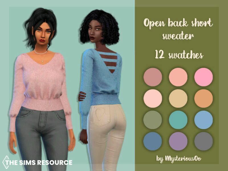 Open Back Short Sweater By Mysteriousoo 1 Open Back Short Sweater By Mysteriousoo Sims 4 CC