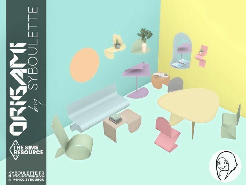 Origami SET – Part 2 By Syboubou 4 sims 4 cc origami set part 2 by syboubou 4