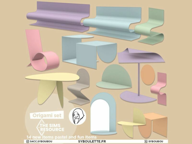 Origami SET – Part 2 By Syboubou 2 sims 4 cc origami set part 2 by syboubou 5