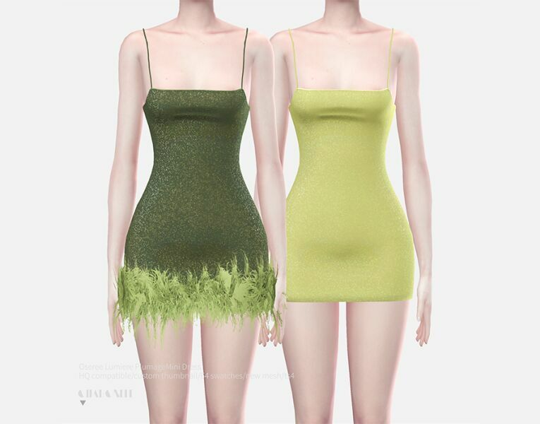 Oseree Lumiere Plumagemini Dress By Charonlee 1 Oseree Lumiere Plumagemini Dress By Charonlee Sims 4 CC