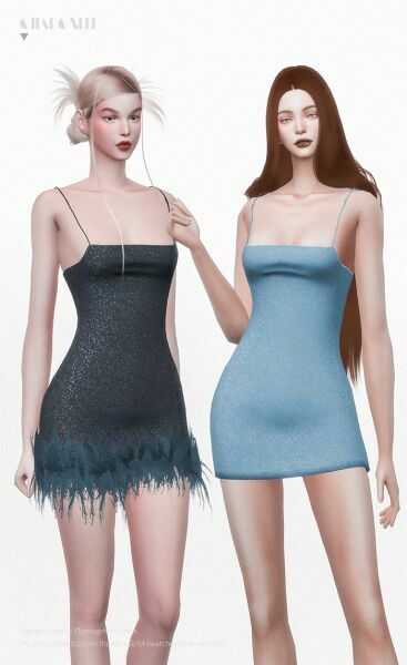 Oseree Lumiere Plumagemini Dress By Charonlee 3 sims 4 cc oseree lumiere plumagemini dress by charonlee 2