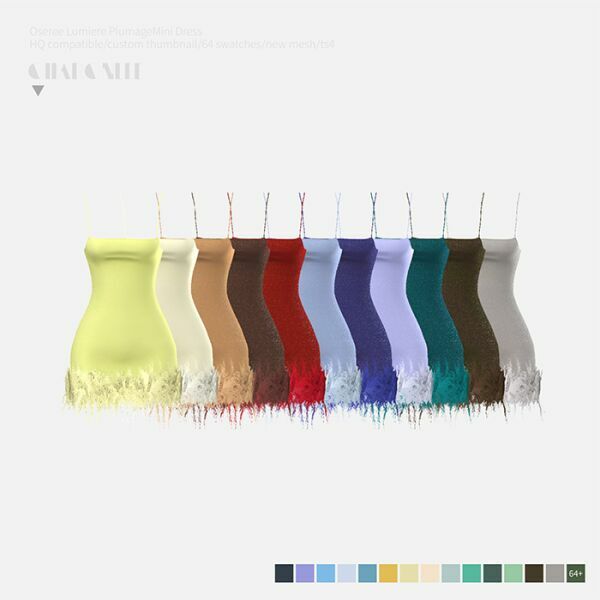 Oseree Lumiere Plumagemini Dress By Charonlee 2 sims 4 cc oseree lumiere plumagemini dress by charonlee 3