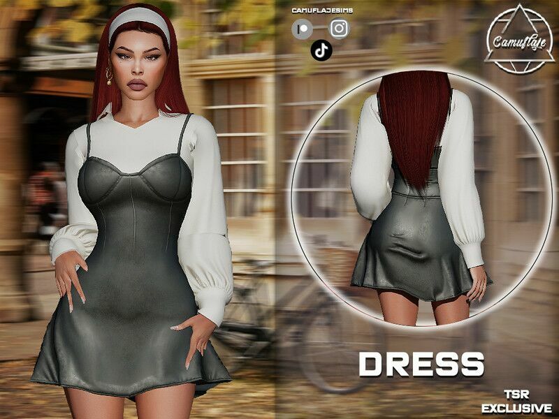Outfit 384 – Dress With A Sweater 1 Outfit 384 – Dress With A Sweater Sims 4 CC