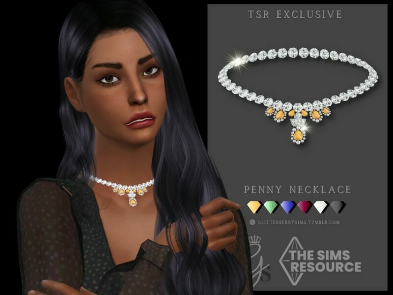Penny Necklace By Glitterberryfly Sims 4 CC