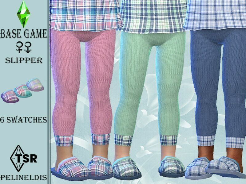 Plaid Slippers By Pelineldis 1 Plaid Slippers By Pelineldis Sims 4 CC