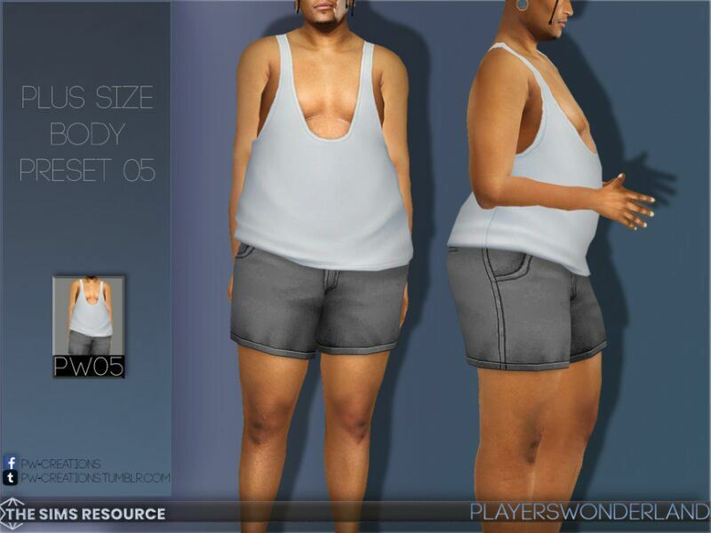 Plus Size Body Preset 05 By Playerswonderland 1 Plus Size Body Preset 05 By Playerswonderland Sims 4 CC