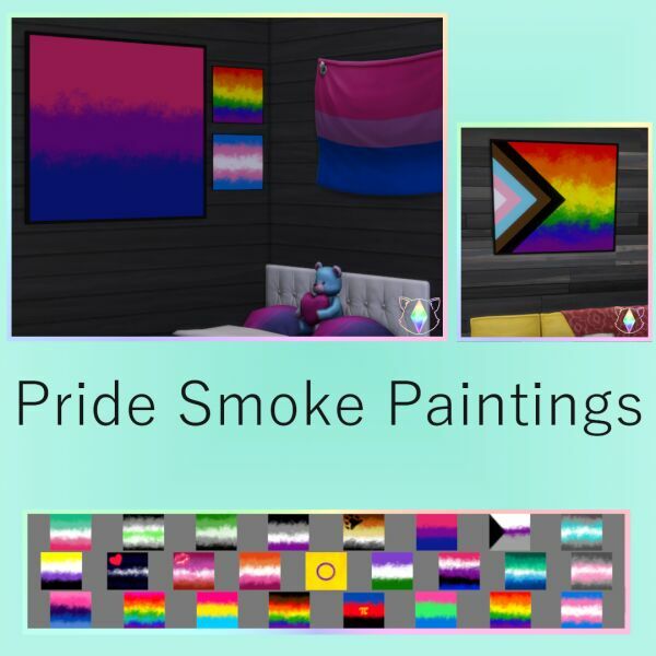 Pride Smoke Paintings By Itiscats 1 Pride Smoke Paintings By Itiscats Sims 4 CC