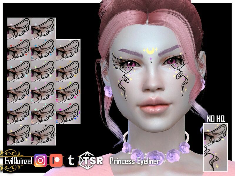 Princess Eyeliner By Evilquinzel 1 Princess Eyeliner By Evilquinzel Sims 4 CC