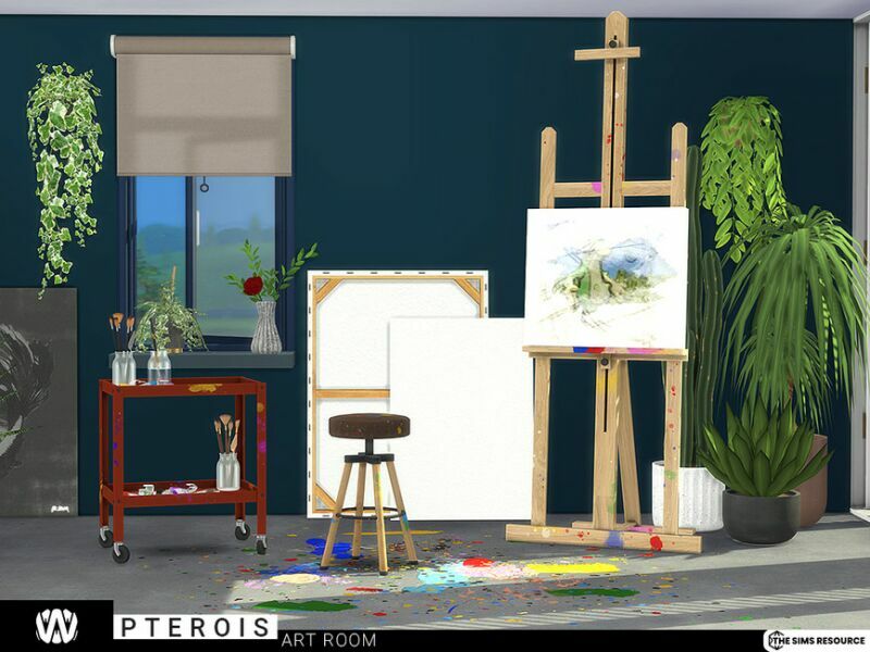 Pterois ART Room By Wondymoon 1 Pterois ART Room By Wondymoon Sims 4 CC