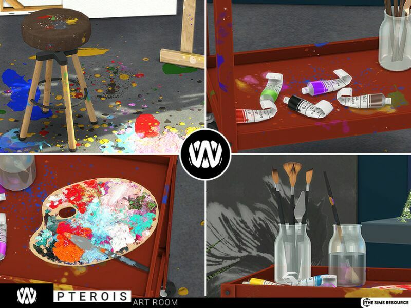 Pterois ART Room By Wondymoon 2 sims 4 cc pterois art room by wondymoon 3