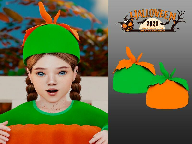 Pumpkin HAT (Toddler) By Couquett 1 Pumpkin HAT (Toddler) By Couquett Sims 4 CC