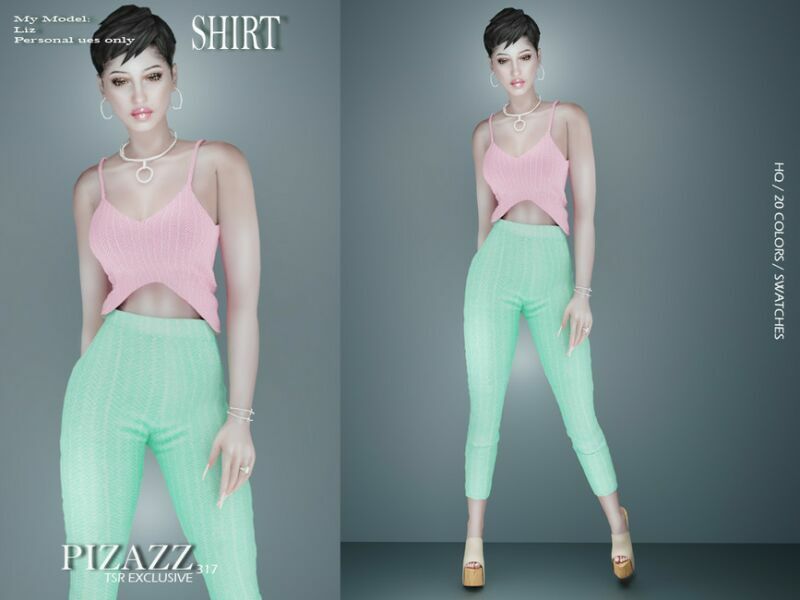 Relaxed Summer Shirt By Pizazz 1 Relaxed Summer Shirt By Pizazz Sims 4 CC