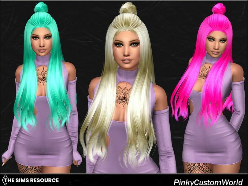 Retexture Of N74 LIA Hair By S-Club By Pinkycustomworld 4 sims 4 cc retexture of n74 lia hair by s club by pinkycustomworld 2
