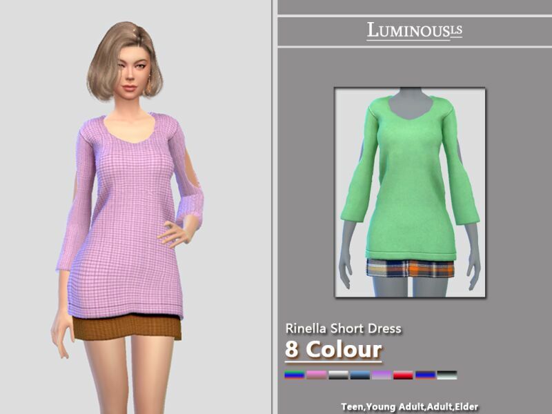 Rinella Short Dress By Luminousls 1 Rinella Short Dress By Luminousls Sims 4 CC