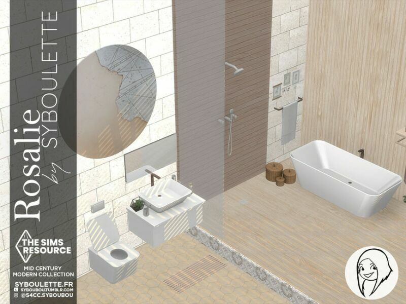 Rosalie Bathroom SET By Syboubou 1 Rosalie Bathroom SET By Syboubou Sims 4 CC