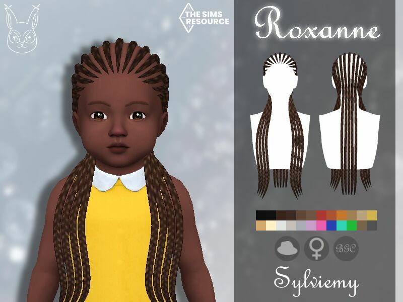 Roxanne Hairstyle (Toddler) By Sylviemy 1 Roxanne Hairstyle (Toddler) By Sylviemy Sims 4 CC