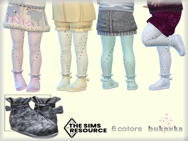 Ruffled Ankle Boots And BOW By Bukovka 1 Ruffled Ankle Boots And BOW By Bukovka Sims 4 CC