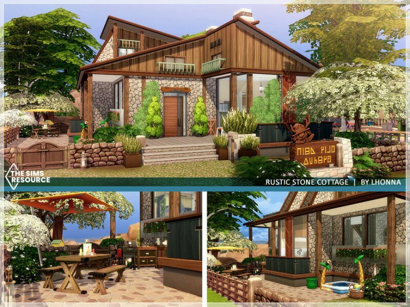 Rustic Stone Cottage /NO CC/ By Lhonna 6 sims 4 cc rustic stone cottage no cc by lhonna 3