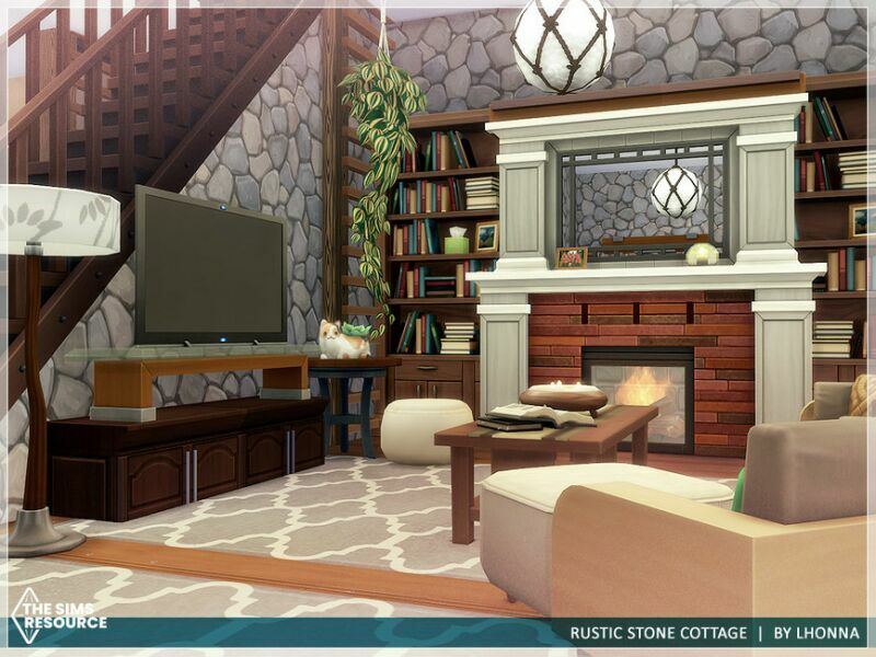 Rustic Stone Cottage /NO CC/ By Lhonna 5 sims 4 cc rustic stone cottage no cc by lhonna 4