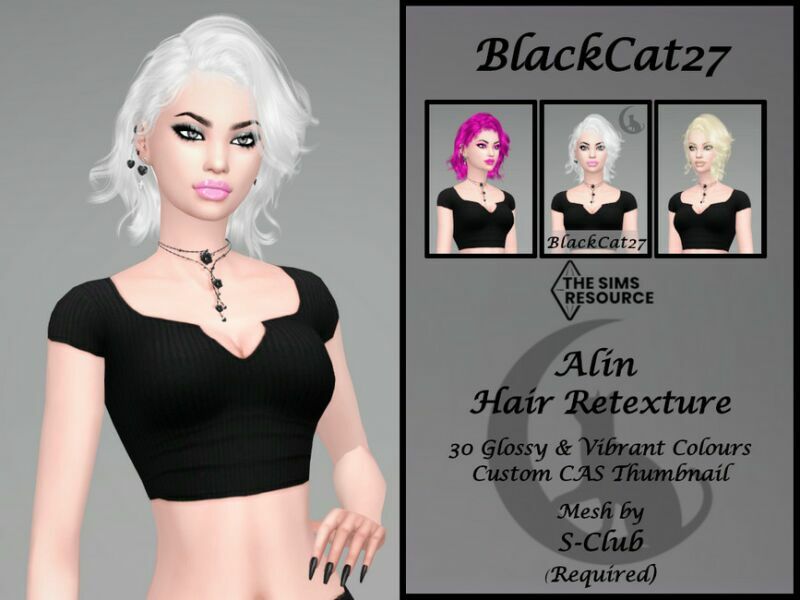S-Club Alin Hair Retexture (Mesh Needed) By Blackcat27 1 S-Club Alin Hair Retexture (Mesh Needed) By Blackcat27 Sims 4 CC
