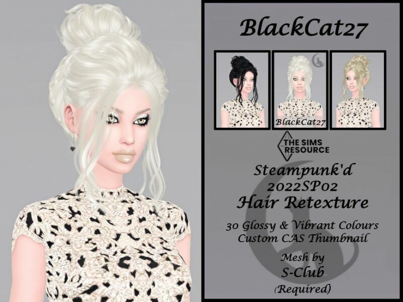 S-Club Steampunk’D 2022SP02 Hair Retexture (Mesh Needed) By Blackcat27 1 S-Club Steampunk’D 2022SP02 Hair Retexture (Mesh Needed) By Blackcat27 Sims 4 CC