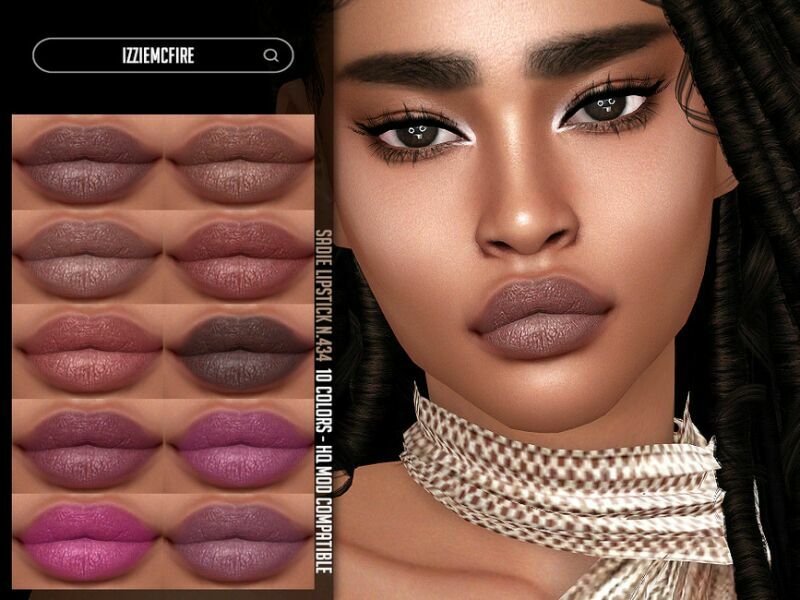 Sadie Lipstick N.434 By Izziemcfire 1 Sadie Lipstick N.434 By Izziemcfire Sims 4 CC