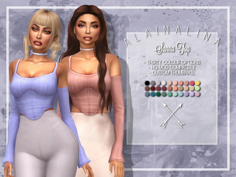 Sanna TOP By Alainalina 1 Sanna TOP By Alainalina Sims 4 CC