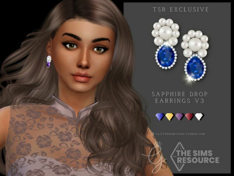 Sapphire Drop V3 By Glitterberryfly 1 Sapphire Drop V3 By Glitterberryfly Sims 4 CC