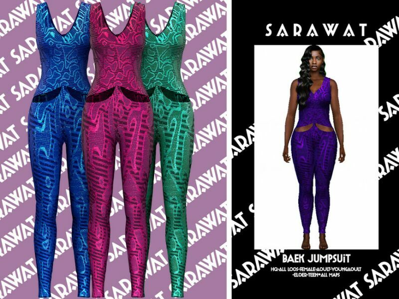 Sarawat_Baek Jumpsuit By Sarawat 1 Sarawat_Baek Jumpsuit By Sarawat Sims 4 CC