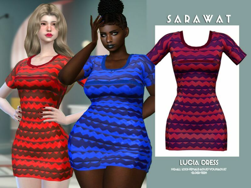 Sarawat_Lucia Dress By Sarawat 1 Sarawat_Lucia Dress By Sarawat Sims 4 CC