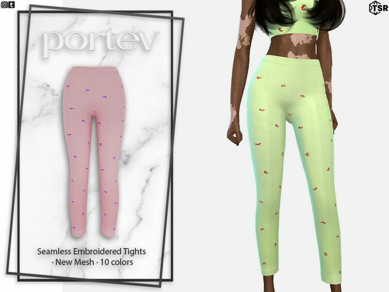 Seamless Embroidered Tights By Portev 1 Seamless Embroidered Tights By Portev Sims 4 CC