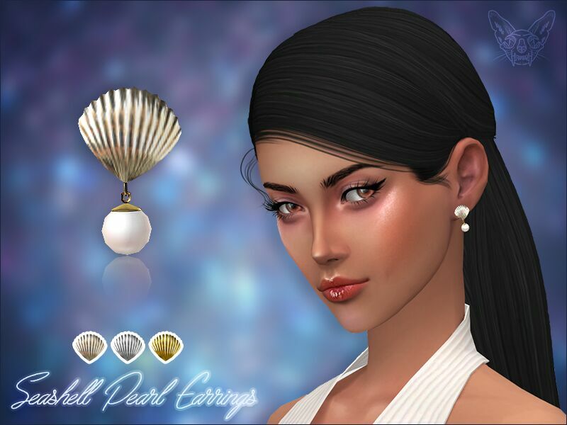 Seashell Pearl Earrings By Giulietta 1 Seashell Pearl Earrings By Giulietta Sims 4 CC