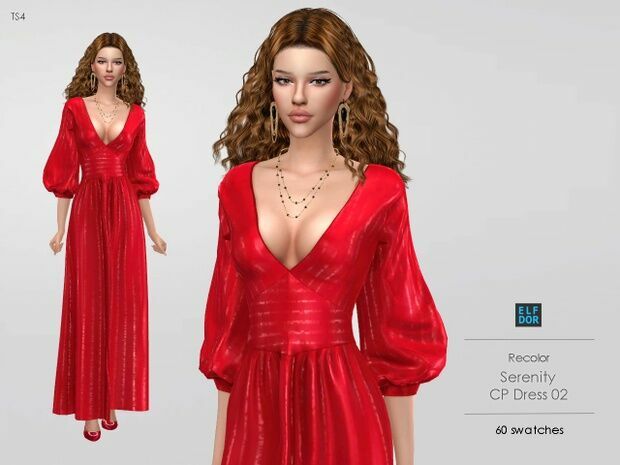 Serenity CP Dress 02 RC 1 Serenity CP Dress 02 RC Sims 4 CC